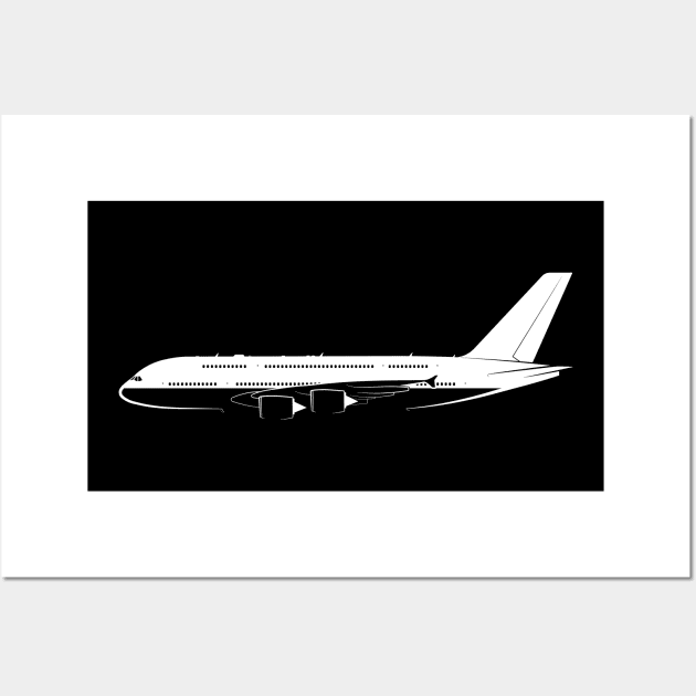 Airbus A380-800 Silhouette Wall Art by Car-Silhouettes